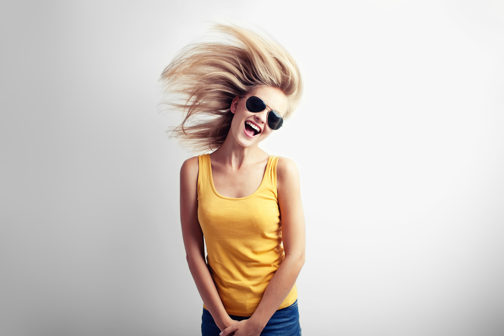 Casual girl having fun